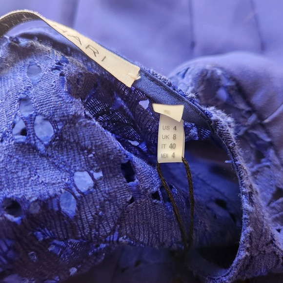 Tahari Sleeveless‎ Blue Bodycon Lace Detail Dress Size 4 - Picture 8 of 8